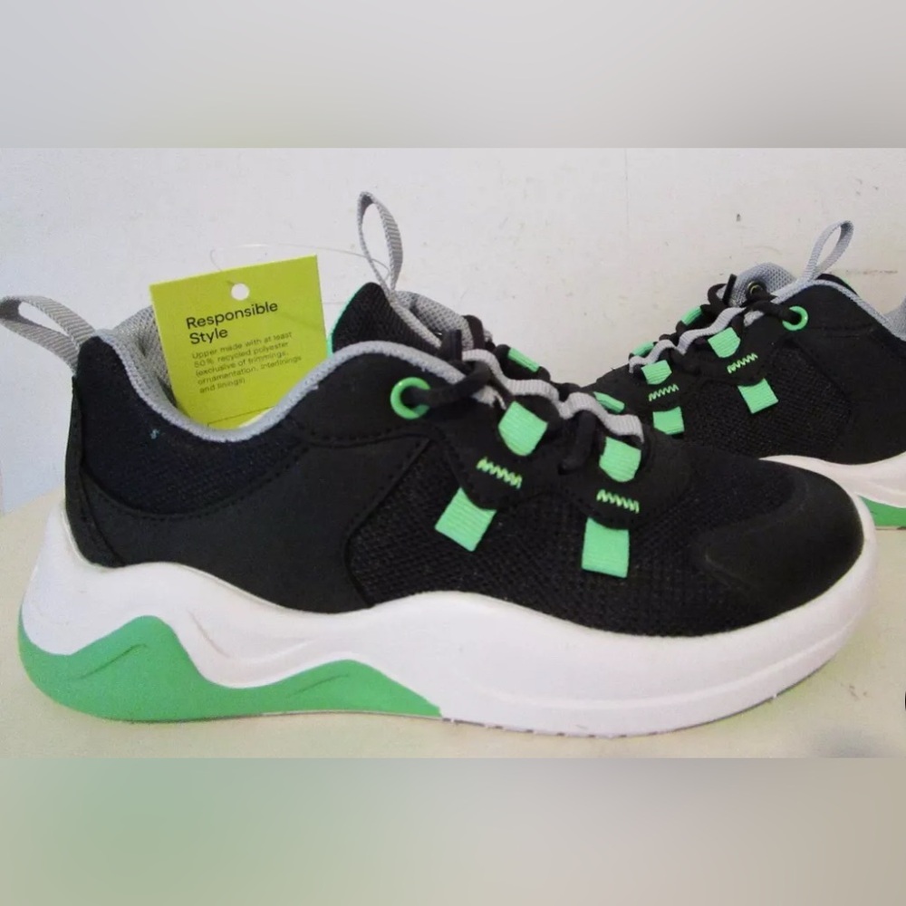 Kids' Nate Lace Up Performance Sneakers - Black - All in Motion